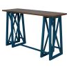 Rustic Counter Height 5-Piece Dining Set, Wood Console Table Set with 4 Stools for Small Places